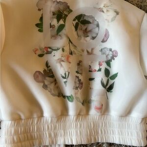 Victoria's Secret Cream Floral Bomber Jacket